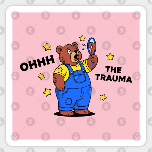 Traumatized Teddy Bear Sticker by enrynz